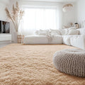 OLANLY 6x11 Machine Washable Large Area Rugs for Living Room, Bedroom, Soft Fluffy Shaggy Bedside Rug, Indoor Floor Carpet for Kids Girls and Boys, Dorms, Nursery, Home Decor Aesthetic, Beige