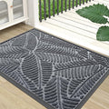 Colorxy Waterproof Doormat, Sturdy Natural Rubber Front Indoor Mat, Non Slip Low Profile Indoor Outdoor Door Mats, Stain and Fade Resistant Floor Mat, Easy Clean Patio Entrance Mat, 71''x47'', Grey