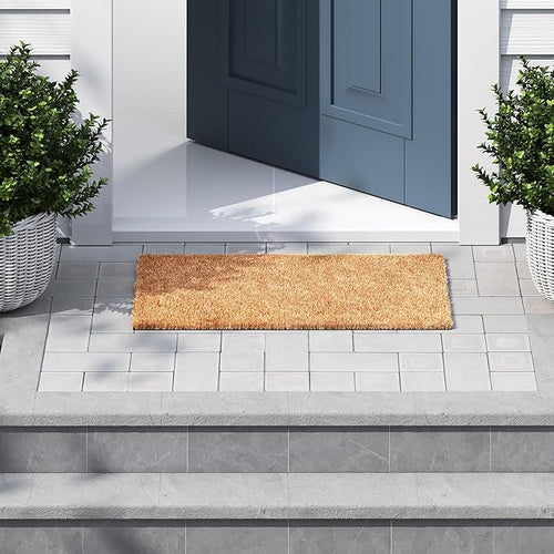 Barnyard Designs Doormat Welcome Mat for Outdoors, Large Front Door Entrance Mat, Brown (Blank, 30x17)