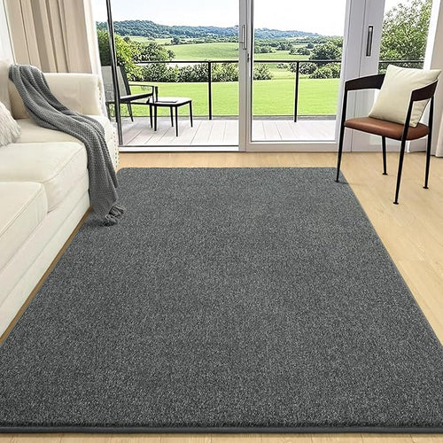 AROGAN Washable 6×9 Living Room Rug, Modern Area Rugs with Soft Memory Foam for Bedroom, Minimalist Non-Slip Indoor Floor Carpet for Dining Room Office Kids Playroom Decor, Black and White