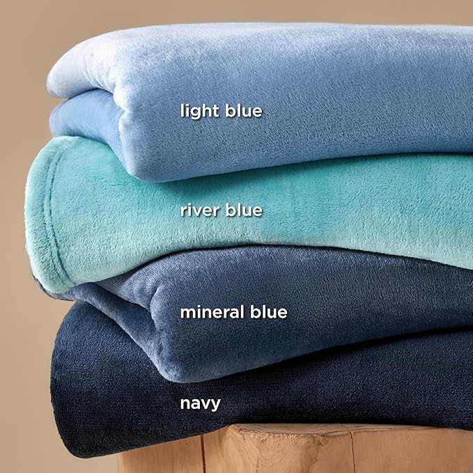 Bedsure GentleSoft Fleece Blanket California King Mineral Blue - Lightweight Plush Fuzzy Cozy Soft Bed Blankets, 102x96 inches
