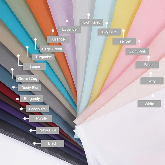 Chyhomenyc Cream Sheer Curtains 96 Inches Long - Light Filtering Solid Voile Window Panel Drapes for Bedroom, Elegant Soft Breathable Living Room Sheer Curtains, Each 42Wx96L Inch, 2 Panels