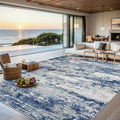 8x10 Area Rugs for Living Room - Washable Rug Modern Abstract Soft Large Neutral Non-Slip Carpet Indoor Floor Thin Carpets for Bedroom Dining Room Farmhouse Nursery Home Office Blue Gray
