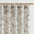 jinchan Floral Curtains 90 Inch Length Black Flower Linen Farmhouse Curtain for Living Room French Country Vintage Curtain Rod Pocket Curtains Set 2 Panels Balck Floral Printed