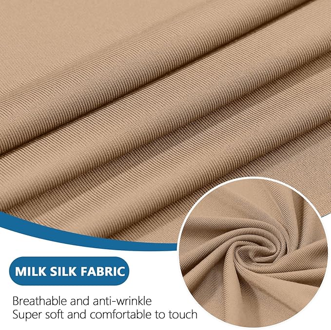 hyha Milk Silk Couch Cushion Covers, Soft Magic Sofa Covers Washable for 3 Cushion Couch, Stretch Sectional Outdoor Cushion Covers for Patio Furniture with Elastic Bottom(3 Packs, Camel)