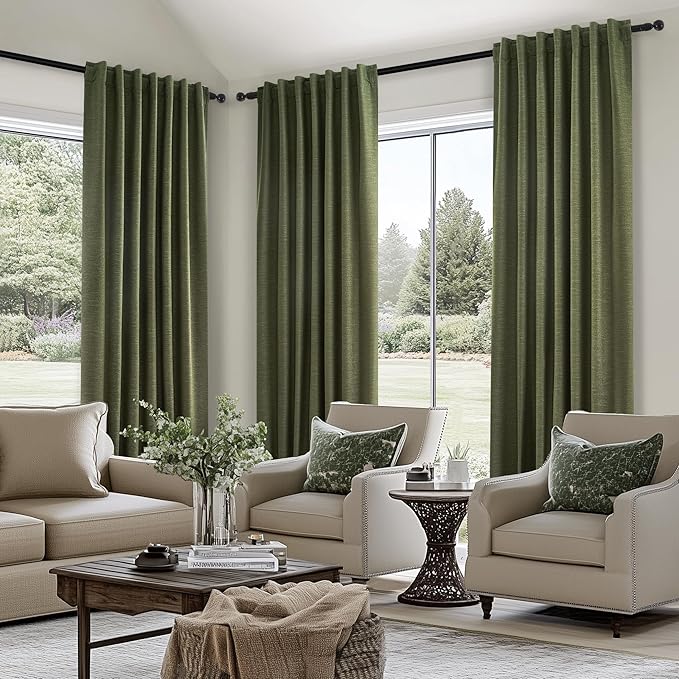 Topfinel Long Curtains for Living Room Custom 105 Inch,Sun Blocking Elegant Internet Farmhouse Curtains Burg for Bedroom Aesthetic Thermal Blackout Drapes Fabric Thick 2panels Back Tab Hooks Pleated