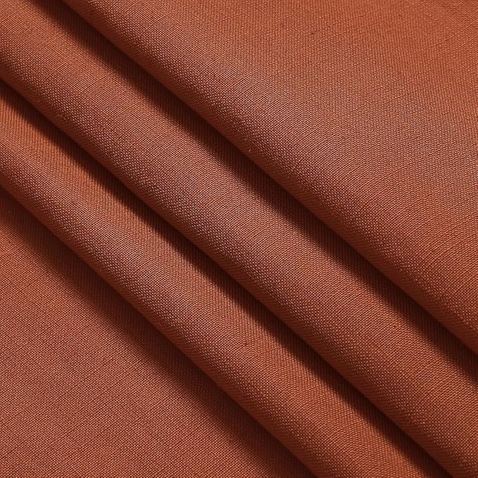 Nanspring Terracotta Long Linen Curtains 102 Inches Long 2 Panel Set Back Tab Boho Rustic Farmhouse Curtain for Living Room Semi Sheer Floor to Ceiling Luxury Home Decor for Bedroom Office 60x102