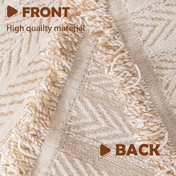 Boho Chenille Couch Cover for Dogs, Non Slip Sofa Cover, Couch Slipcover Covers for 3 Cushion, Furniture Protector with Tassels for Pets Washable, 71"x118", Fishbone Beige