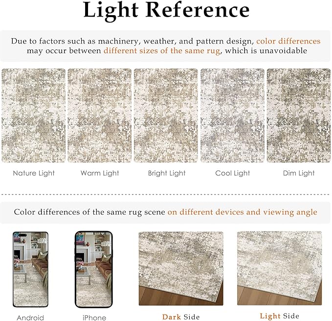 PureCozy Runner Rug 2x6 Beige Machine Washable Modern Abstract Hallway Carpet Non Slip Neutral Long Carpet Low Pile Soft Non Shedding Contemporary Rug for Bathroom Laundry Kitchen Bedroom