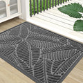 Colorxy Waterproof Doormat, Sturdy Natural Rubber Front Door Mats, Non Slip Low Profile Indoor Outdoor Entrance Mat, Stain Resistant Easy Clean Floor Mat for Patio or Entryway, 71''x47'', Dark Grey
