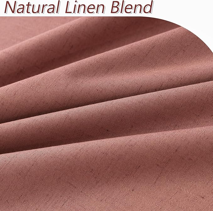 Guken 100% Blackout Curtains 63 Inch Length 2 Panels Set for Girls Bedroom Back Tab Thermal Insulated Black Out Linen Drapes Room Darkening Window Curtains 63 Inches Long,Dusty Rose