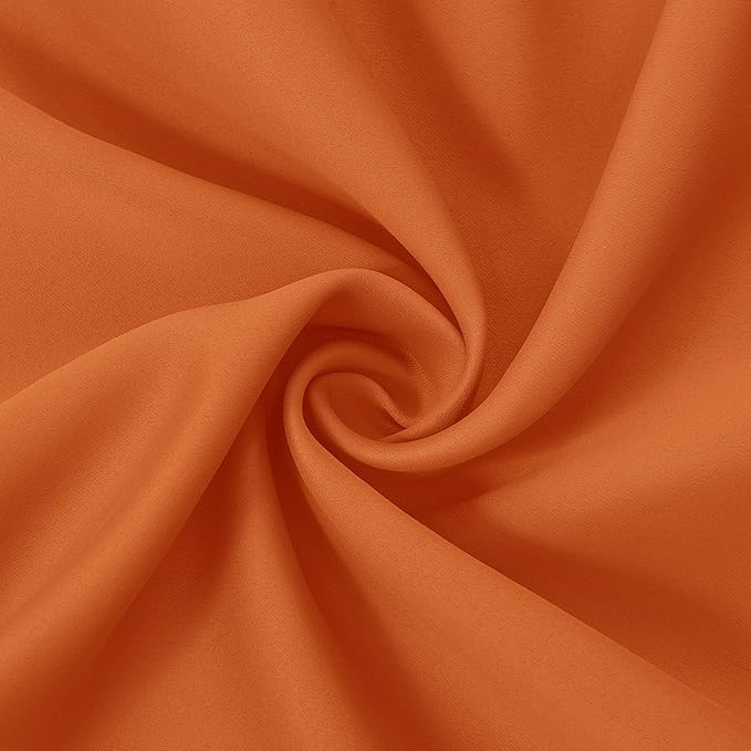LEMOMO Orange Blackout Curtains 38 x 63 Inch Length/Set of 2 Curtain Panels/Thermal Insulated Room Darkening Blackout Curtains for Bedroom