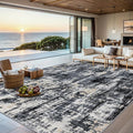 Area Rugs Living Room Rug - 5x7 Washable Modern Abstract Soft Neutral Non-Slip Carpet Large Indoor Floor Thin Carpets for Bedroom Dining Room Farmhouse Nursery Home Office Black Gold