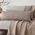Foindtower Set of 2 Decorative Floral Long Body Lumbar Throw Pillow Covers Vintage Accent Farmhouse Cushion Covers Neutral Home Decor for Sofa Couch Chair Bedroom Living Room,14×36 Inch,Brown