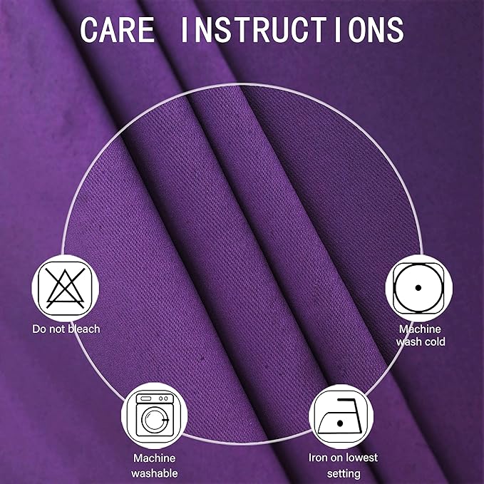 LEMOMO Purple Thermal Blackout Curtains/42 x 72 Inch/Set of 2 Panels Room Darkening Curtains for Bedroom