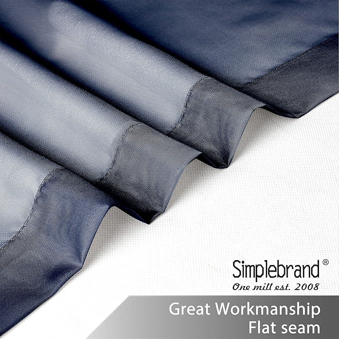 Simplebrand Blue Sheer Curtains 84 Inches Long, Light Filtering Rod Pocket Solid Color Sheer Window Curtain Panels, Elegant Curtains & Drapes for Bedroom 2 Panels (Navy Blue, 42" W x 84" L)