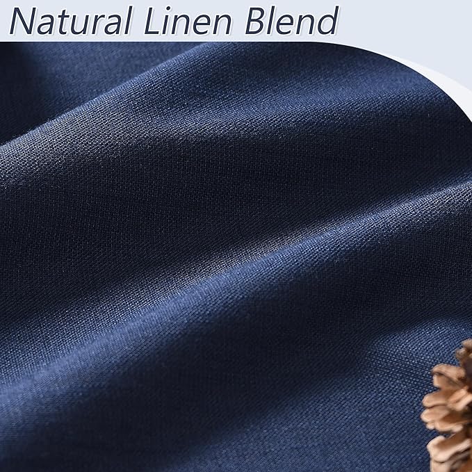 Guken Navy Blue 100% Blackout Curtains 72 Inch Length 2 Panels Set for Living Room Bedroom Back Tab Thermal Insulated Black Out Linen Drapes Room Darkening Window Curtains 72 Inches Long