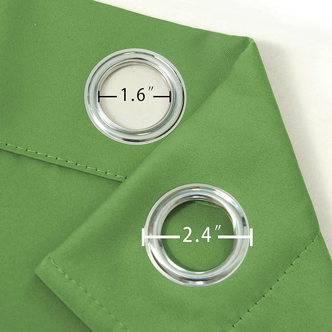 LEMOMO Blackout Curtains 52 x 45 inch/Light Green Curtains Set of 2 Panels/Thermal Insulated Room Darkening Bedroom Curtains