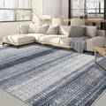 Nakagishi Area Rug 6x9 Living Room: Washable Boho Large Neutral Soft Modern Rugs Stain Resistant Moroccan Indoor Non-Slip Accent Carpet for Bedroom Nursery Kids Playroom Office Dining Room Dorm- Blue
