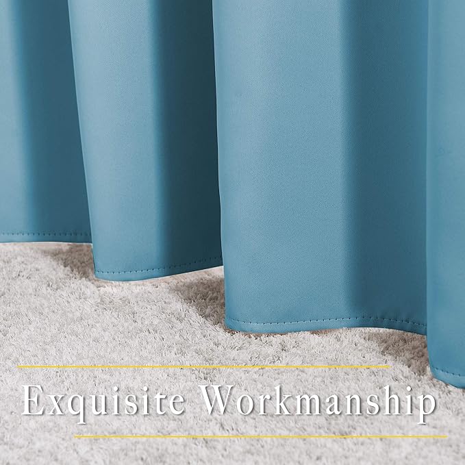NICETOWN Room Darkening Curtain Panels - Window Treatment Thermal Insulated Grommet Light Blocking Curtains Drapes for Bedroom/Home Office (2 Panels, 46 by 54, Teal Blue)
