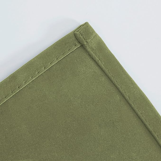 LEMOMO Olive Green Blackout Curtains 52 x 63 Inch Length/Set of 2 Curtain Panels/Thermal Insulated Room Darkening Blackout Curtains for Bedroom