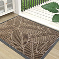 Colorxy Waterproof Doormat, Sturdy Natural Rubber Front Indoor Mat, Non Slip Low Profile Indoor Outdoor Door Mats, Stain and Fade Resistant Floor Mat, Easy Clean Patio Entrance Mat, 59''x36'', Brown