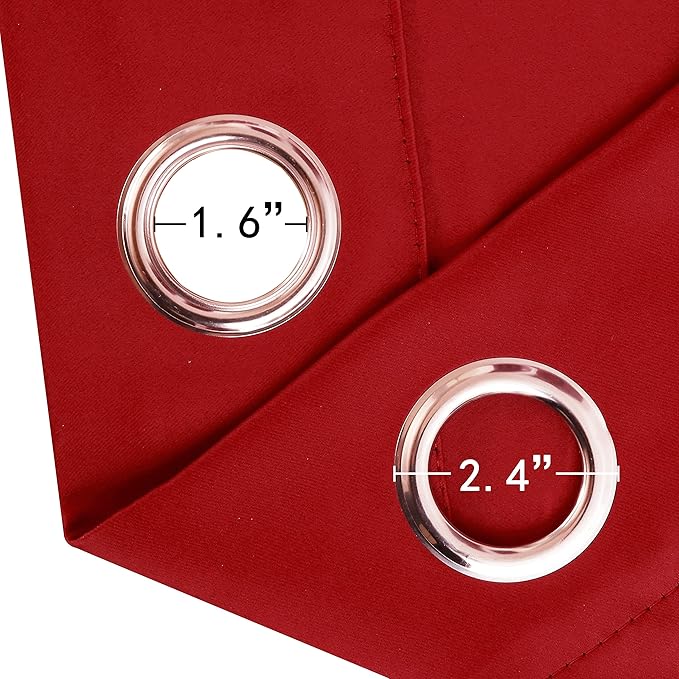 LEMOMO Bright Red Blackout Curtains 52 x 54 Inch Length/Set of 2 Curtain Panels/Thermal Insulated Room Darkening Blackout Curtains for Bedroom