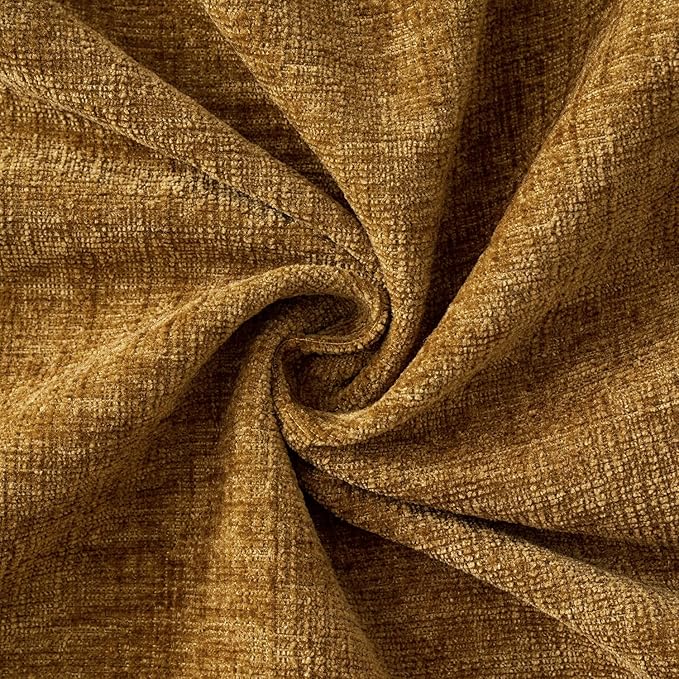 MIULEE Pack of 2 Couch Throw Pillow Covers 20x20 Inch Soft Mustard Chenille Pillow Covers for Sofa Living Room Solid Dyed Pillow Cases