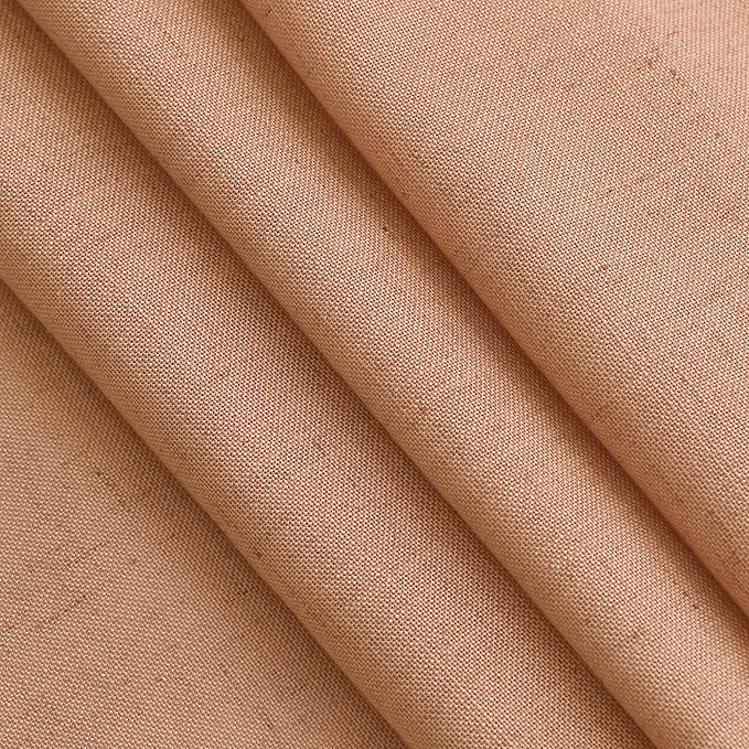 Peach Quartz Linen Curtains 102 Inch Length 2 Panels Back Tab Rod Pocket Semi Sheer Light Filtering Curtains Burlap High Window Living Room Neutral Farmhouse Decor for High Ceiling Spaces 52x102