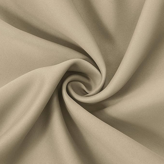 LEMOMO Beige Blackout Curtains 34 x 63 Inch Length/Set of 2 Curtain Panels/Thermal Insulated Room Darkening Blackout Curtains for Bedroom