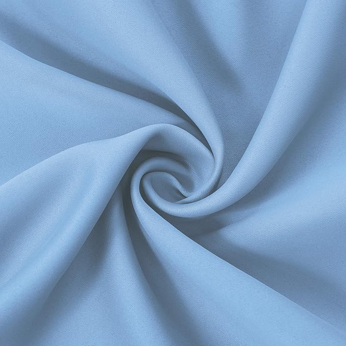LEMOMO Sky Blue Thermal Blackout Curtains/52 x 108 Inch/Set of 2 Panels Room Darkening Curtains for Bedroom